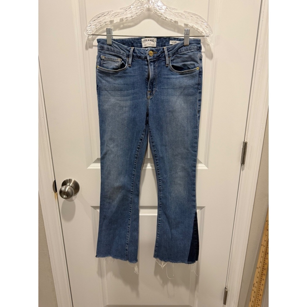 FRAME Womens Le Crop Mini Boot Released Hem Austin Blue Jeans 27